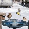 6.49in Bird Bath Deicer Outdoor Winter Water Heater Thermostatically Controlled Ice Melting Mat IPX8 Waterproof Birdbath Heater for Patio Yard