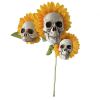 3pcs Halloween Decorations Sunflower Skull Garden Artificial Flower Decoration