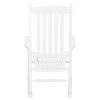 68.5*86*115CM Square Wooden Rocking Chair Wavy Backboard White