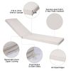 2PCS Set Outdoor Lounge Chair Cushion Replacement Patio Funiture Seat Cushion Chaise Lounge Cushion (Beige)