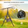 2-Seat Outdoor Patio Swing Chair-Brown (Swiship ship)(Prohibited by WalMart )