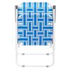 2pcs Steel Tube PP Webbing Bearing 120kg Folding Beach Chair Blue& White Strip