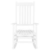 68.5*86*115CM Square Wooden Rocking Chair Wavy Backboard White