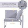 [Not allowed to sell to Wayfair]Industrial Style Outdoor Sofa Combination Set With 2 Love Sofa; 1 Single Sofa; 1 Table; 2 Bench