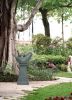 18.7x10.6x28.5" Decorative Gray Bird Pedestal Outdoor Water Fountain with Light and Pump