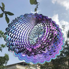 1pc 3D Hanging Wind Spinner Outdoor Decor For 3D Garden Wind Chimes Metal Yard Spinners 3D Stainless Steel Spinner Gifts Tree Of Life 3D Spinner With (Color: colorful)