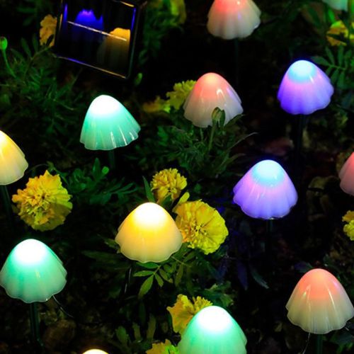 LED Outdoor Solar Garden Lights Waterproof Mushroom String Lawn Lamps Cute Fairy Light Landscape Lamp Path Yard Lawn Patio Decor