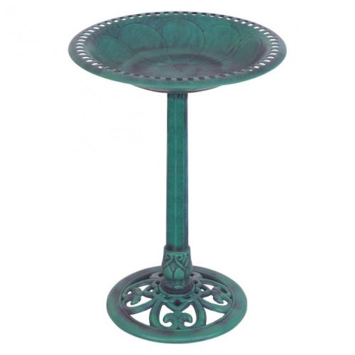 New Design Outdoor Garden Green Pedestal Bird Bath Feeder