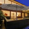 15 Feet Double-Sided Patio Umbrella with 48 LED Lights