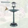 Bird Bath Feeder with Solar Light for Garden Backyard Decor