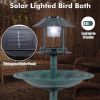 Bird Bath Feeder with Solar Light for Garden Backyard Decor